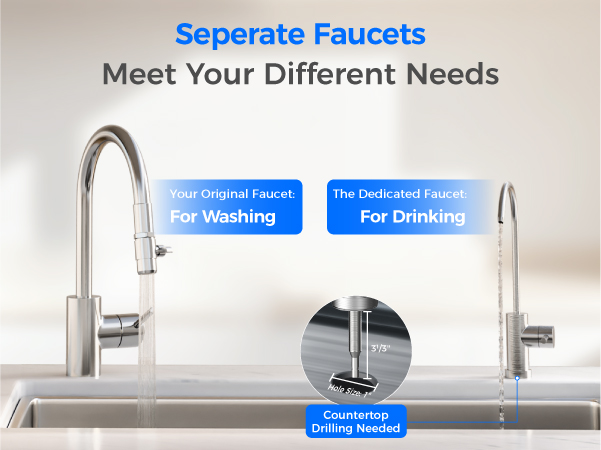 Waterdrop 10UB Under Sink Water Filter System with Dedicated Faucet