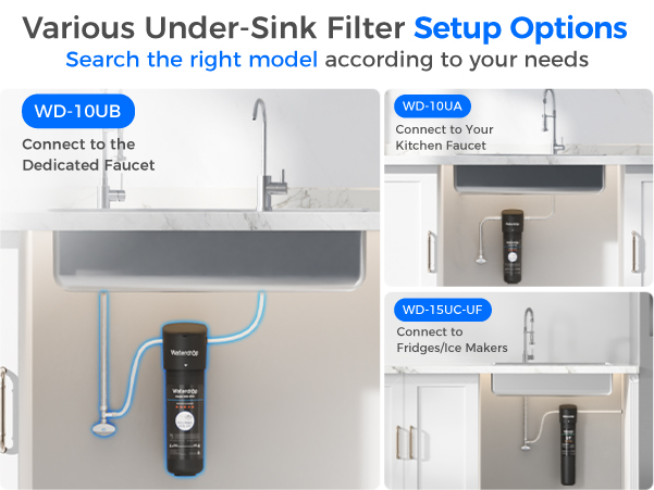 Waterdrop 10UB Under Sink Water Filter System with Dedicated Faucet