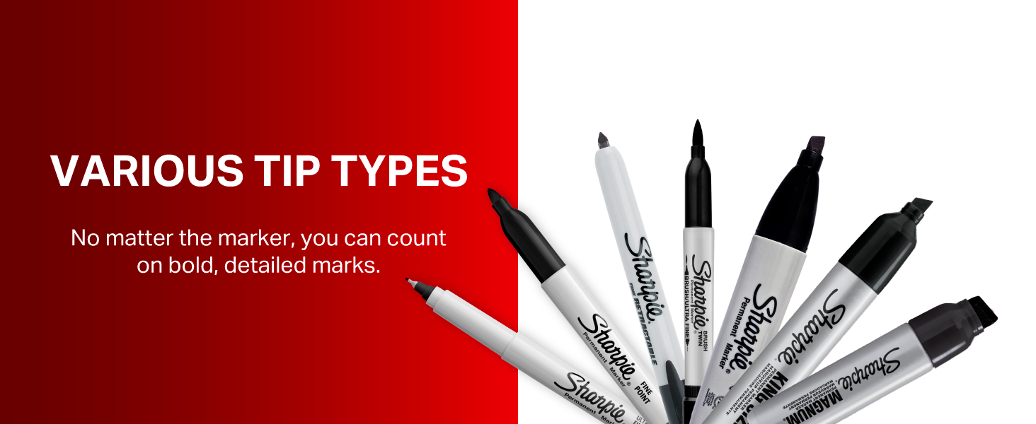 Sharpie Permanent Chisel Tip Marker Set, Poster Markers for Wood, Plastic, and More, 8 Count