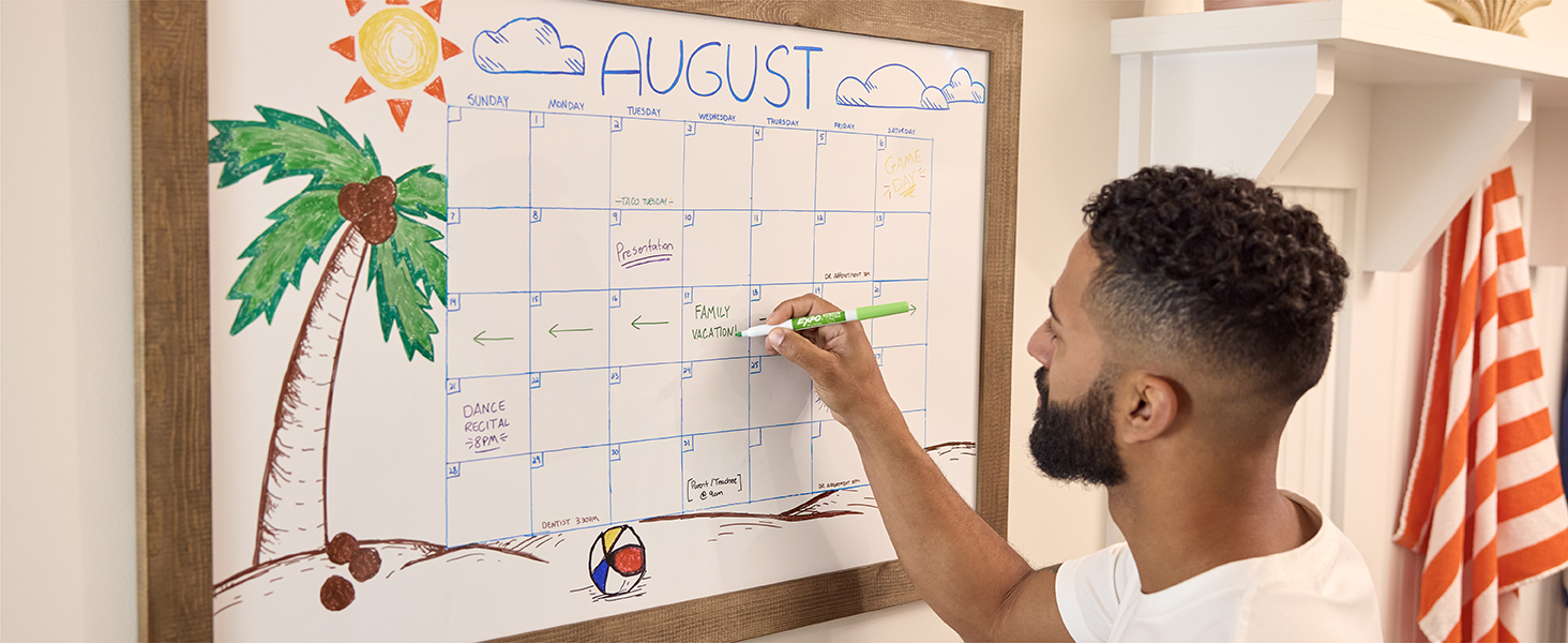 EXPO Dry Erase Markers, Low Odor Ink, Chisel Tip, 8 Count - Whiteboard, Calendar, Organization, Essential Supplies for Office, School, Classroom, Teachers