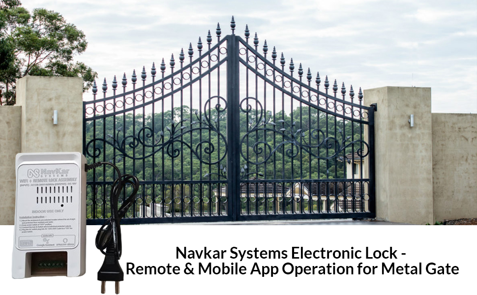 Combo-CN111 Electronic Lock to Operate by Remote & Mobile App for Metal Gate | Metallic Finish | Multi
