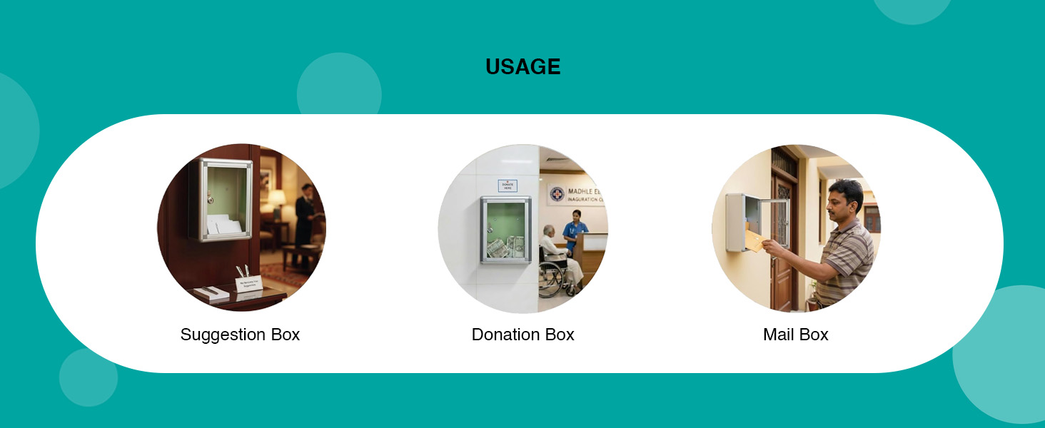 oddpod™ Multipurpose Wall-Mounting Letter Box/Suggestion Box/Complaint Box/Ballot Box/Donation Box with Lock- Transparent