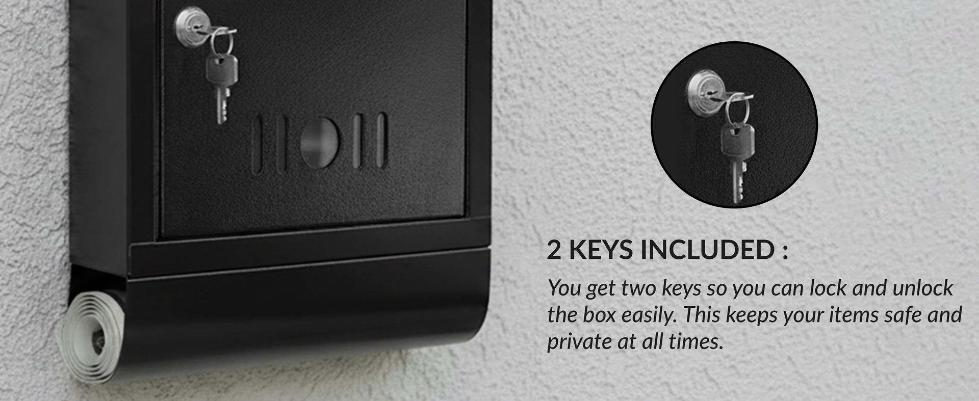 Plantex Letter Box/GI Steel Magazine Holder/Complaint Box & Suggestion Box for Office with Secure Lock and Keys/News Paper Holder/Mail Box/Post Box- (Black) Wall Mount