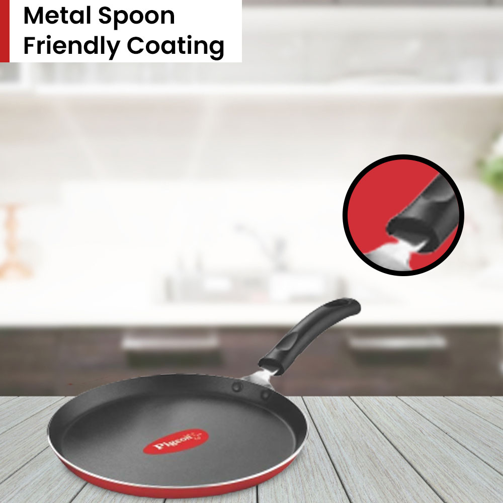 Pigeon Aluminium Non Stick Tawa-Fry Pan Gift Set (Red) - Duo Pack