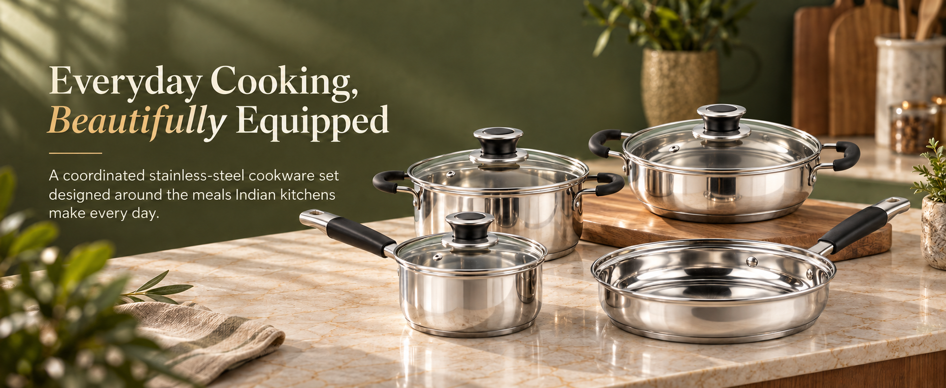 Vinod Master Chef Stainless Steel Cookware Set, Combo 7-Piece Gift Set