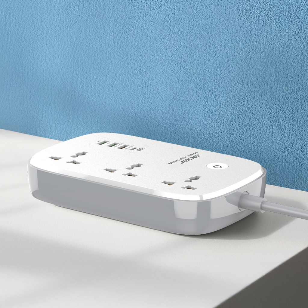 Acer PowerHub Smart | 3 AC Outlets, 4 USB Ports (1 Type-C,3 Type-A) | Wi-Fi Smart Power Strip, 1500W Output | App & Voice Control | Surge Protection |Overload Safety Protection | Remote Timer Control