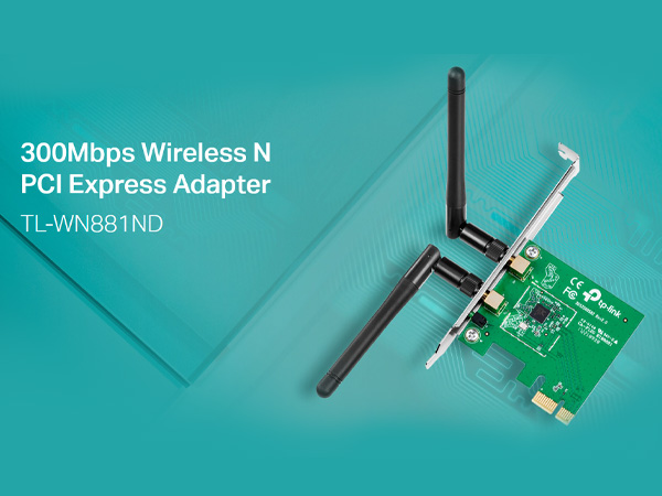 TP-Link TL-WN881ND 300 Mbps Wireless N PCI Express Adapter, PCIe Network Interface Card for Desktop, Low-Profile Bracket Included, Supports Windows 11/10/8.1/8/7 and Linux