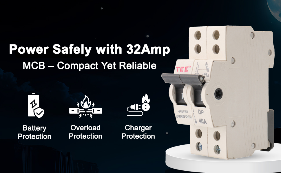 MCB DP Changeover Switch 240V | Double Pole Manual Changeover for Generator/Inverter | Heavy Duty ISI Marked Breaker for Home & Industrial Use (MCB DP CHANGOVER 32 AMP)