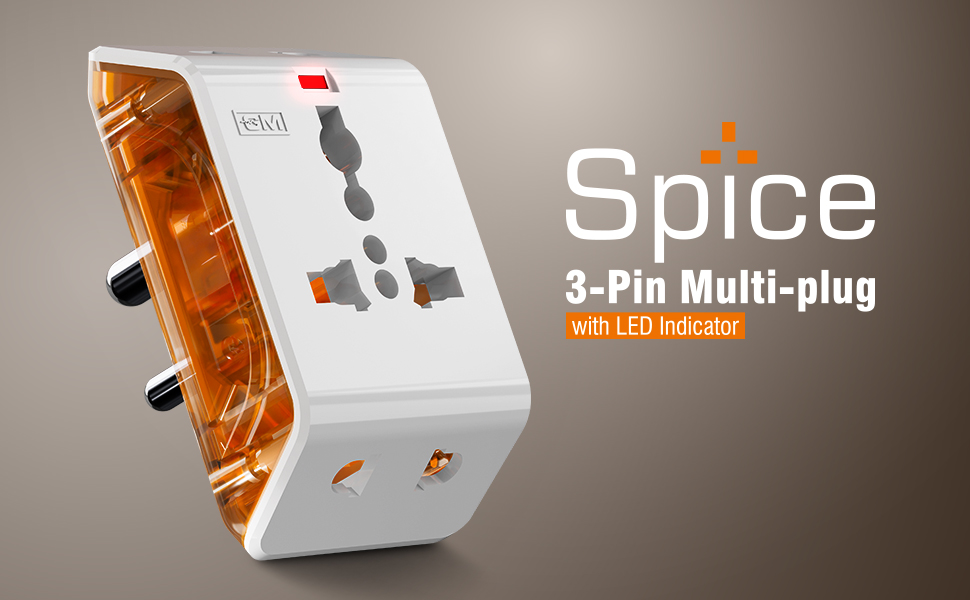 GM 6AMP 3-Pin Multiplug Travel Adapter with Universal Socket | Supports 2-Pin & 3-Pin Plugs | Multiple Charging Ports | Charge Smartphones, Laptops & Other Devices | Compact & Reliable 3017