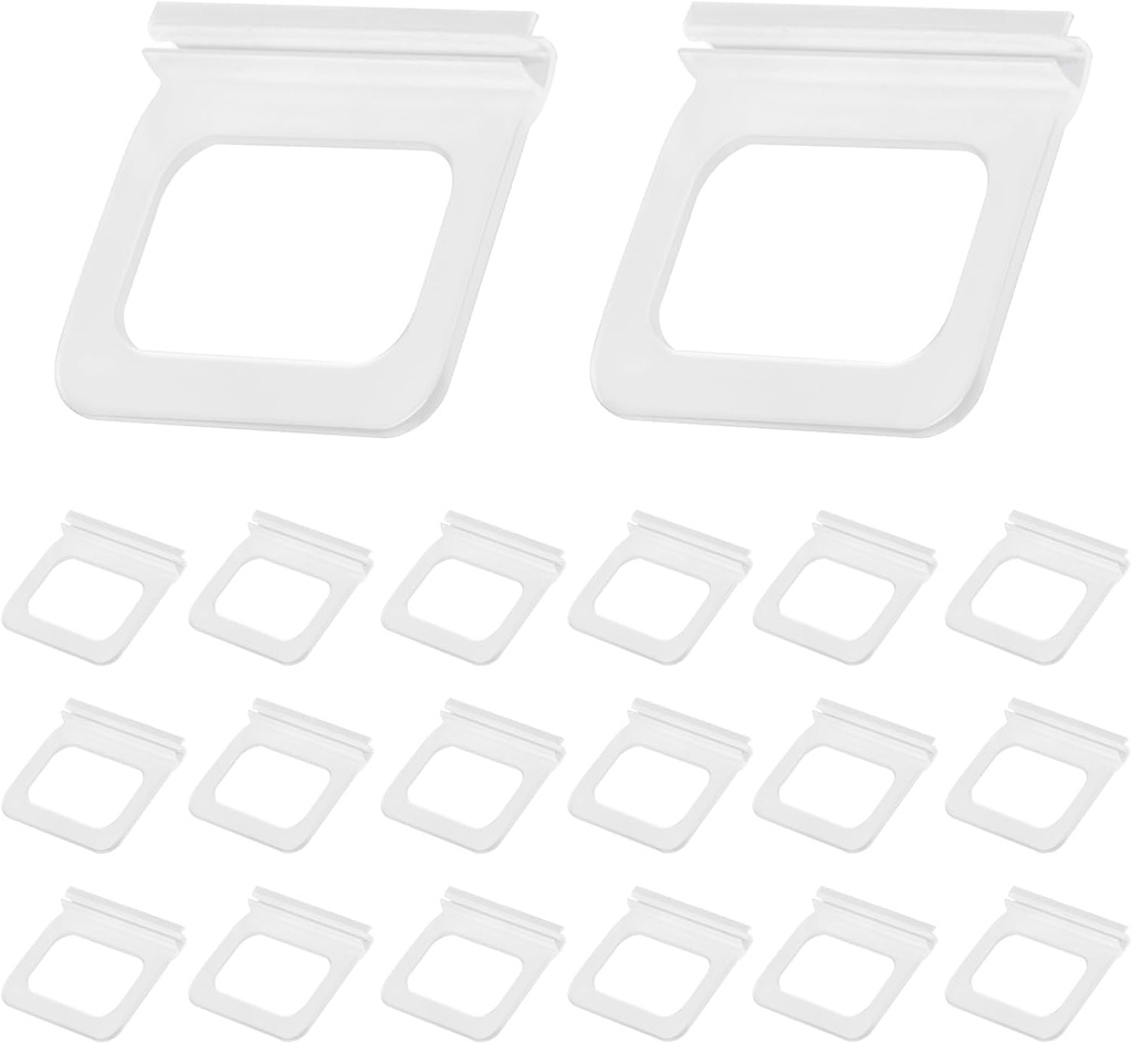 Window Screen Pull Tabs 20 Pack Clear Hollow Flat Spline Channel Pull Lift Tabs Replacement Repair Clips Kit, Window Screen Frame Center Brace Privacy Screen Mounting Tabs