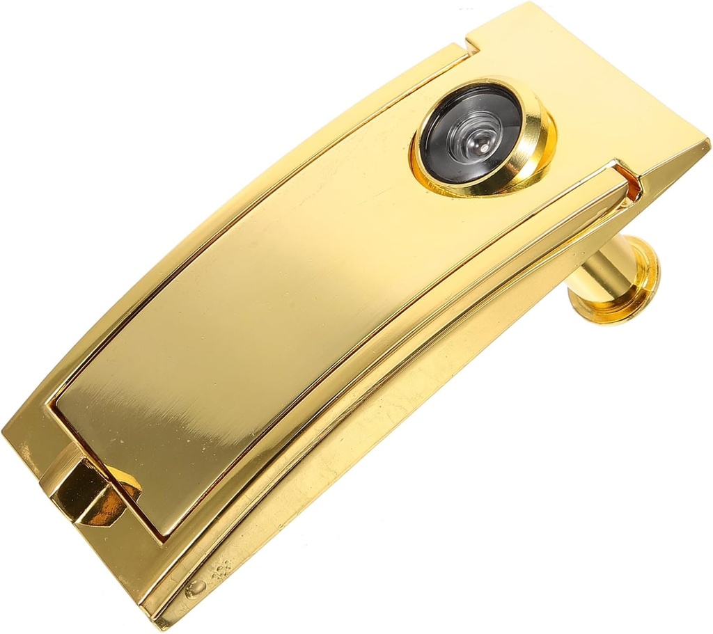 Zinc Alloy Knocker with Peephole Security Front Knocker Simplistic Square Design for Enhanced Home Security