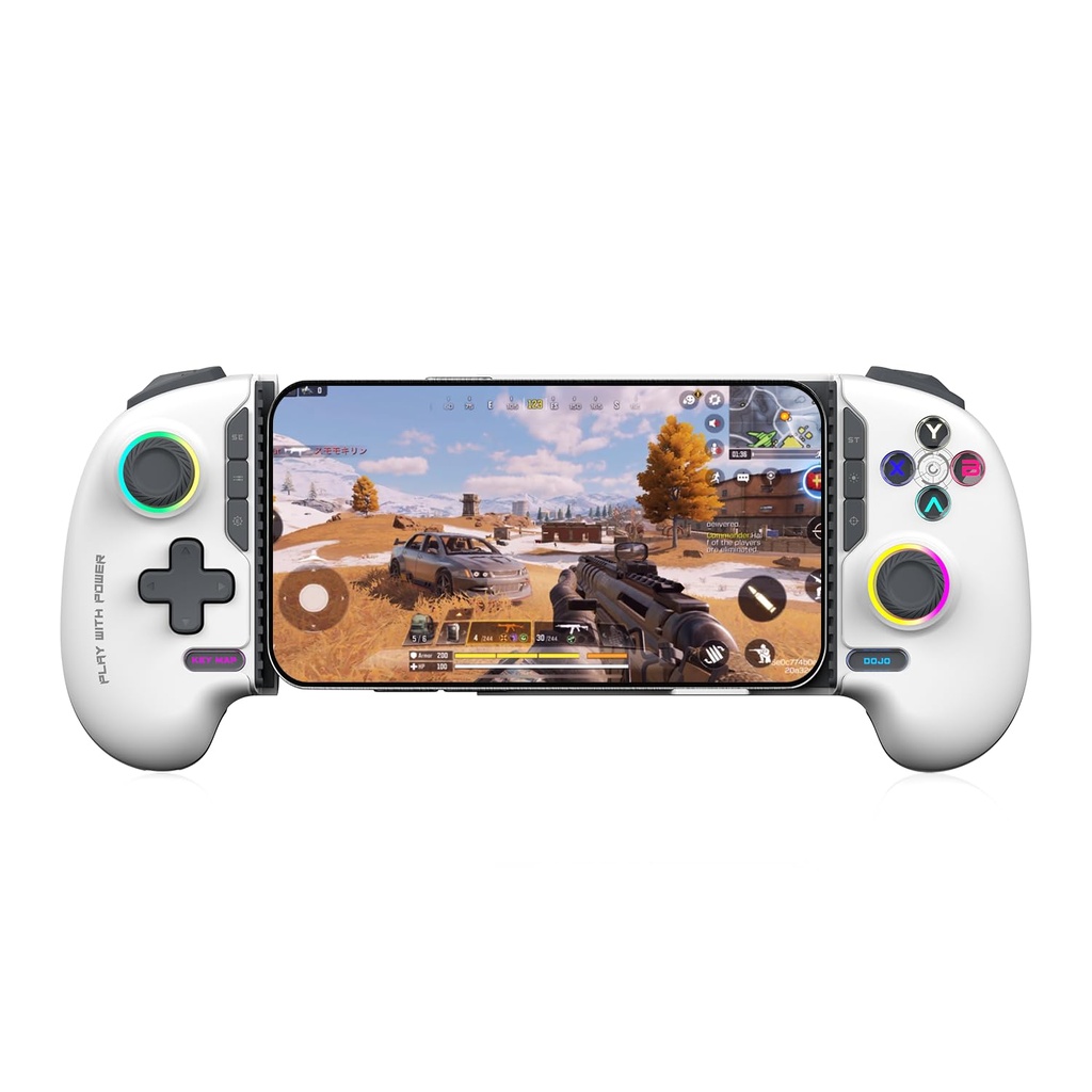 EvoFox Deck 2 Smartphone Gamepad mit Hall-Effekt-Trigger & Joysticks | Bluetooth Wireless Controller für Android, iOS, Windows, macOS & Nintendo Switch | Key Mapping, Macro Buttons, RGB Lighting