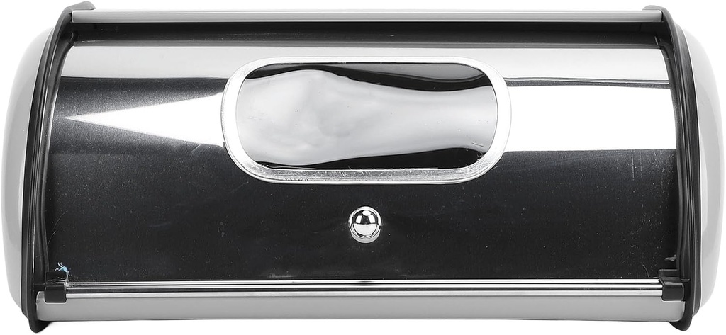 Metal Bread Box, Iron Bread Storage Holder with Window for Kitchen Countertop, Grey