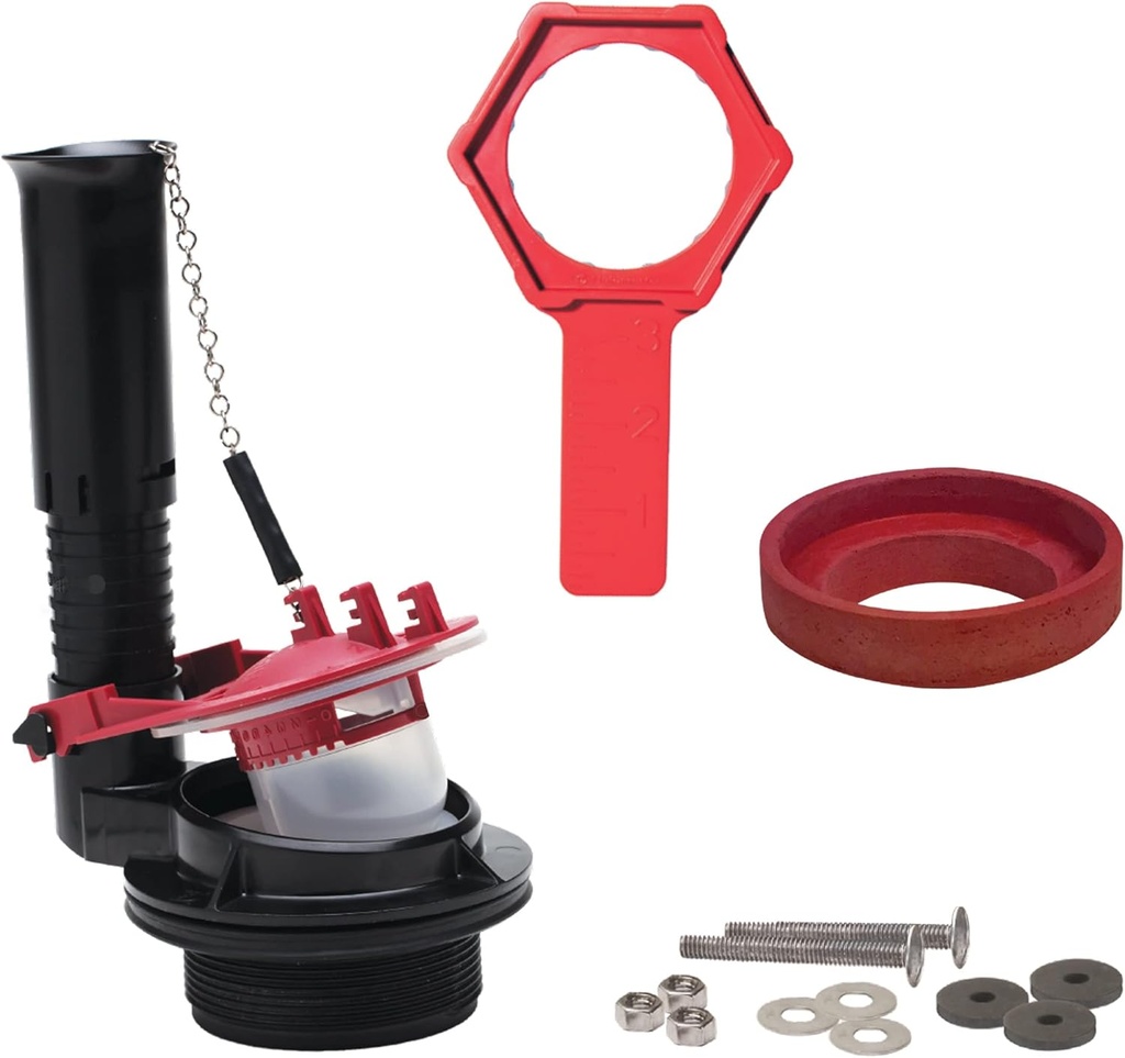 Fluidmaster K-540A-015 Universal 3-Inch Toilet Flush Valve Repair Kit with Toilet Tool Multicolor