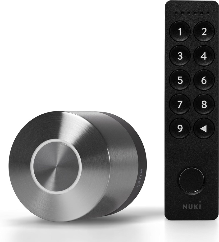 Nuki Smart Lock & Keypad 2, Keyless Door System with Auto-Lock, Fingerprint and Code Access, App Control, Easy Setup, Compatible with Alexa, Google, for Secure and Easy Home Entry