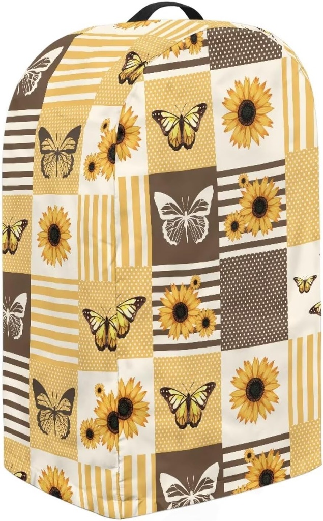 Multi-Functional Blender Appliance Cover with Adjustable Drawstring, Blender Protector Coffee Maker Food Processor Protection Covers, Sunflower Butterfly Plaid