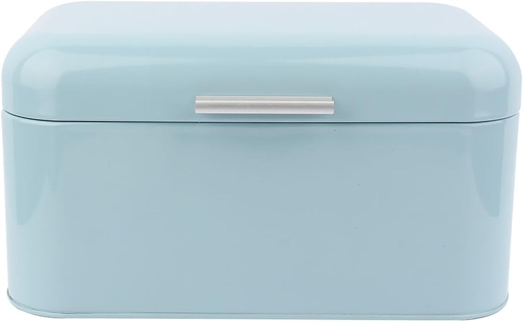Large Bread Box,Iron Bread Box with Lid,Metal Bread Storage Bin,Bread Keeper Container,Bread Containers Storage,Modern Solid Color Retro Style,for Kitchen Counter (B)