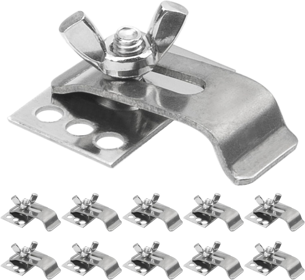 10Pcs 304 Stainless Steel Heavy Duty Sink Clips Kit, Kitchen Bathroom Epoxy Undermount Sinks Installation Repair Hardware Clips Fastener Support Brackets
