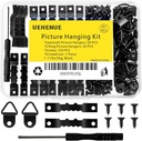 251 Pcs Picture Hanging Kit, Include 50 Sawtooth Picture Hangers, 50 D Rings, 150 Screws and Screwdriver, Heavy Duty Picture Frame Hanging Hardware for Wall Artworks Frame Canvas Mounting