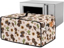 Heat Resistant Dachushund Paws Printed Toaster Oven Cover, Cactus Sunflower Toaster Oven Covers with Storage Pockets, Anti Dust & Fingerprint Bread Maker Covers for Kitchen Counter