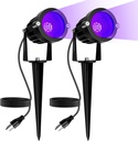 Halloween LED Black Light: 15W Spot Lights Outdoor UV Spotlight for Halloween Christmas | 2 PacK 110V Plug-in Blacklight with IP65 Waterproof for Party Body Paint Fluorescent Poster Neon Glow