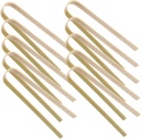 PRETYZOOM 10pcs Bamboo Bbq Tongs Anti-skating Clips Heat-resistant Toast Tong for Outdoor Use