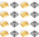UPKOCH 100 Pcs Convenient Moon Cake Boxes Square Packaging Boxes (Golden Black)