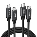 acer USBC Cable, 240W USB C Cable (6.6FT/2 Pack), C to C Fast Charging Nylon Braided Type-C Charger Cord Compatible with iPhone 17/16/ 15 Pro Max, Galaxy S25/S24, MacBook Pro/Air, iPad, Laptop, etc.