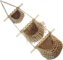 Fruit Basket 3-tier Hanging Kitchen Vegetable Organizer Sturdy Woven Storage Basket