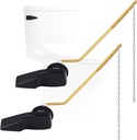 Hygie Rinse 2PACK Universal Metal Toilet Handle Replacement Kit Side Mount Compatible with American Standard/Mansfield/Gerber Toilet, Toilet Tank Flusher Lever with Flapper Chain, Matte Black