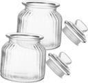 2pcs Glass Cookie Jar Storage Lids Airtight Cookie Jar Lids for Kitchen Candy Holder Candy Organizer
