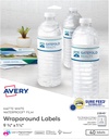 Avery Durable Waterproof Wraparound Rectangle Labels with Sure Feed Technology, 1-1/4" x 9-3/4", Matte White, 40 Customizable Labels for Laser and Pigment-Inkjet Printers (22845)