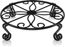 Black Plant Stand for Flower Pot Heavy Duty Potted Holder Indoor Outdoor Metal Rustproof Iron Garden Container Round Supports Rack for Planter Bronze, Pumpkin Stand Outdoor