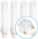 (4-Pack) 18W CFL Plug-in Bulbs – G24d-2 Base, 2-Pin, 3500K Neutral White – Compatible with Select Sylvania, GE, Philips Models