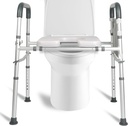 Raised Toilet Seat For Seniors 400Lbs, Adjustable Toilet Riser With Handles, Elevated Toilet Seat For Elderly, Pregnant, Handicap, Fit Any Toilet