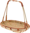 Ciieeo 1pc Egg Snack Basket Handheld Fruit Holder Woven Storage Basket for Kitchen Office
