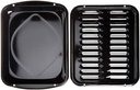 Porcelain Broiler Pan w/Grill Replacement for Whirlpool, KitchenAid Amana, Magic Chef Range, Wall Oven, Microwave Oven Combo, Microwave (1-1/2 inches x 12-3/4 inches x 16-3/4 inches)
