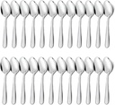 Unokit Dinner Spoons Set Silverware - 24-Piece (6.7 inch) Stainless Steel Spoon, Dessert, Table, Silverware Spoons Only for Home, Kitchen or Restaurant - Mirror Polished, Dishwasher Safe