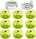 Trimmer String for Ryobi One Plus+ AC80RL3,11 FT/0.080-Inch，Spool Replacement Compatible with Ryobi 18v, 24v, and 40v Cordless Trimmers (9 Pack Trimmer Line & 2 Pack Trimmer Cap)