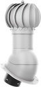 ROOFIVENT IVENT ROTO Roof Turbine Roof Vent 6" Round Head Shape for Metal Roofing Light Gray