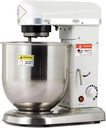 Commercial Food Mixer, Electric Stand Mixer, 3 Speed ​​Tilt Head Cake Mixer with Stainless Steel Bowl, Dough Hook, Whisk, Mixer for Baking Pizza Shop Restaurant(White,5L)