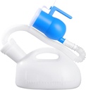 Portable Urinals for Men Spill Proof 2000ml/0.53 GAL with 60" Long Hose and Lid, Men Urinal Bottle Reusable Male Pee Bottle for Elderly, Hospital, Travel, Camping, White