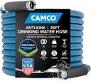 Camco TastePURE 35-Foot Premium Camper/RV Drinking Water Hose - Features a Heavy-Duty No-Kink Design with Strain Relief Ends & 5/8-Inch Inside Diameter - NSF Drinking Water Safe Certified (22843)