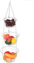 3 Tier Iron Wire Hanging Basket,Rustic Fruit Storage Organizer,Iron Wire Hanging Vegetable Storage Fruit Organizer Basket for Kitchen Supplies