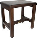 DecoTeak 18 Inch Brown Waterproof Teak Wood Shower Bench Stool Seat Chair for Inside Shower Provides Safety, Storage, and Organization for Bathroom Accessories