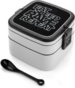 Eat Sleep Rave Repeat Portable Bento Box with Handle 2 Compartment Leak-Proof Stackable Lunch Box for Work Picnic Camping