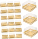 50Pcs Dessert Boxes Multi Function Cake Mousse Cupcake Containers Durable Reusable Lightweight Design for Easy Storage and Transport