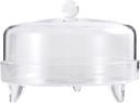 Acrylic Cake Stand with Dome Lid: Elegant Footed Cake Holder Covered Stand Large with Dome Use as Holder, Cover