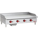 Iron Range IRMG-48 48" x 21" Countertop Commercial Gas Griddle, 120,000 BTU, 4 Burners, Stainless Steel, Manual Controls, ETL Listed, U-Style Burners, LPG Conversion Kit Included