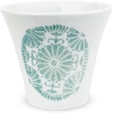 J-kitchens PNO607680 Dinner Cup, Yumo Rice Bowl, 4.6 fl oz (130 cc), Flower Circle, Light Blue